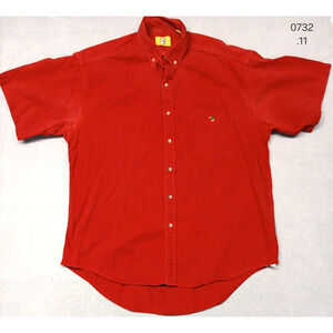 Duck Head (Large) Men's Red Short Sleeve Button Up Dress Shirt
